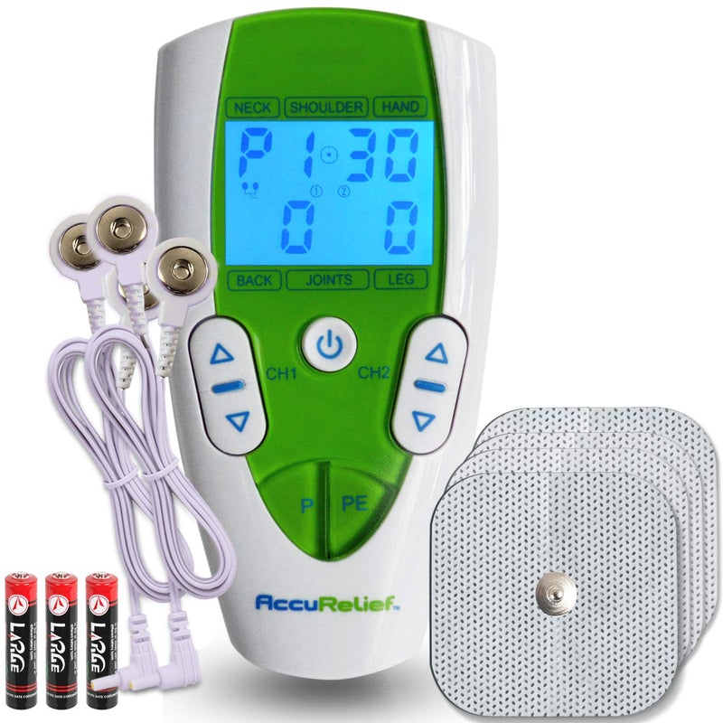 Image of the entire AccuRelief Dual Channel TENS Pain Relief System.