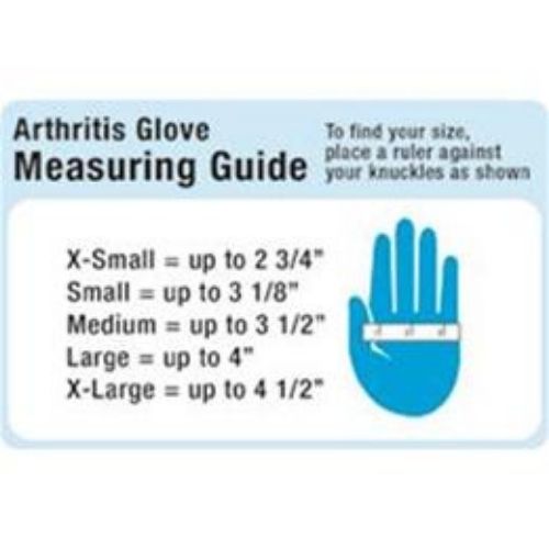 Arthritis Gloves Measurement Guide Image of measuring guide for arthritis gloves.