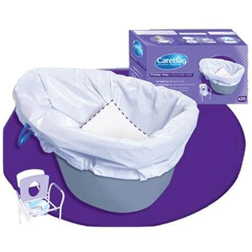 Image of the commode liner with packaging box.