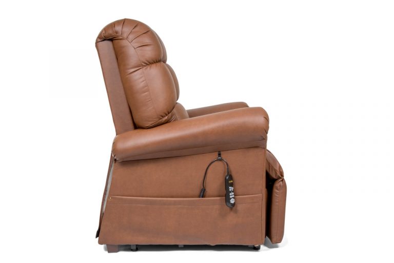 Image of the bridle Cloud Power Lift Chair Recliner from the side.