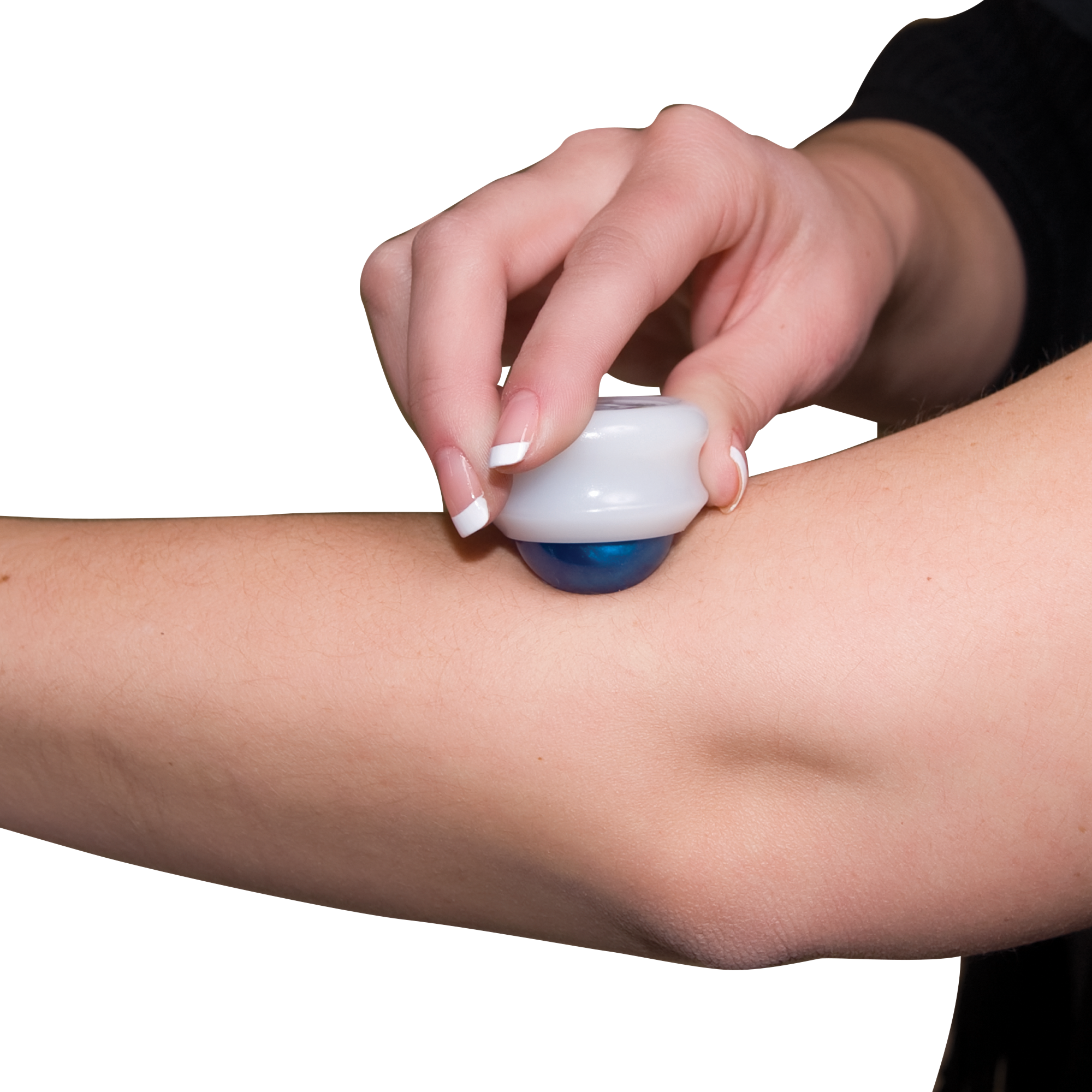 Core Products Omni Mini Roller Massaging Arm Image of the Core Products Omni Mini Roller massaging an arm.