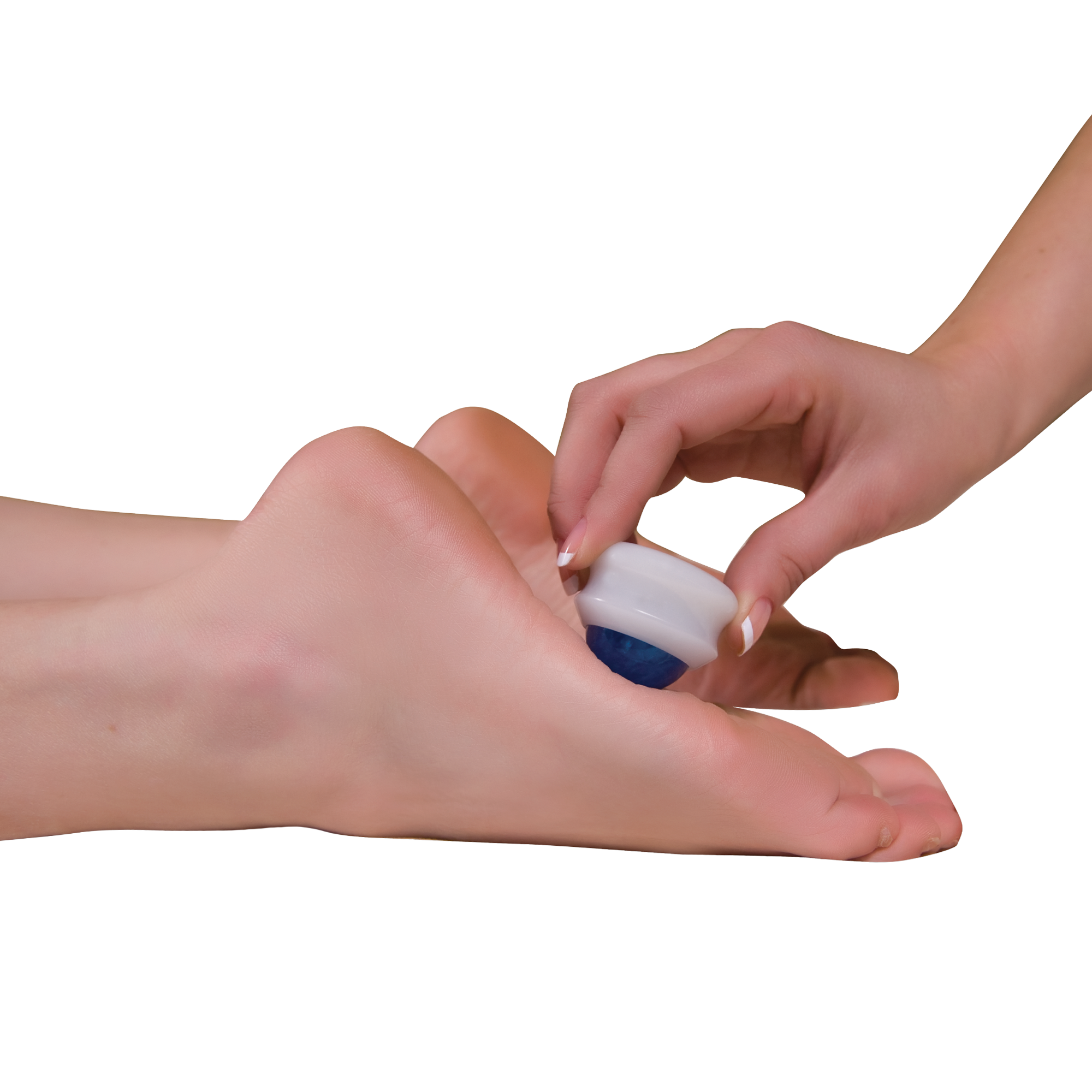 Image of the Core Products Omni Mini Roller massaging a foot.
