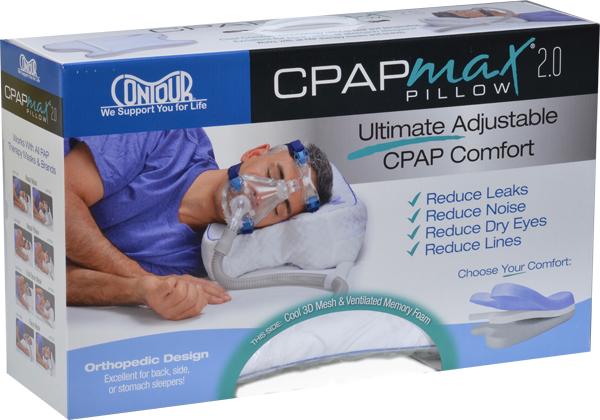 Image of the CPAPMax Pillow 2.0 packaging.