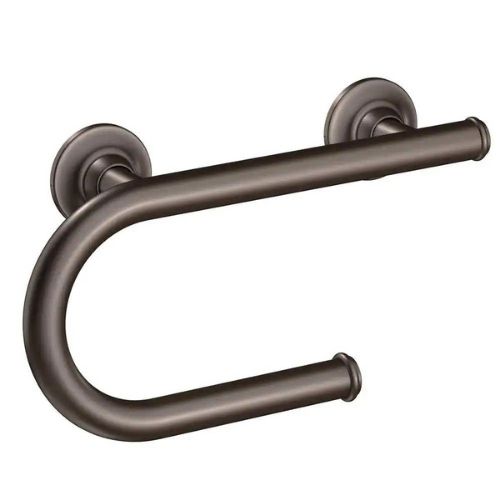 Image of the bronze multi-purpose grab bar with toilet paper holder.