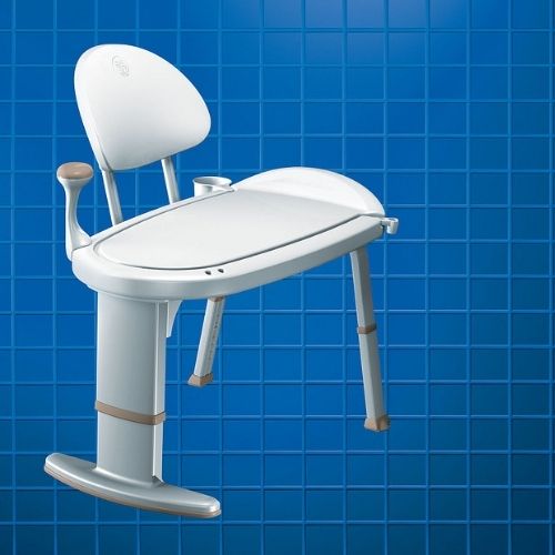 Image of Premium Home Care - Transfer Bench on blue background.