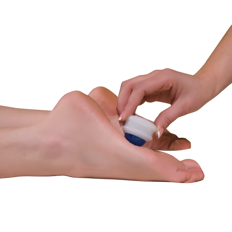 Image of the Core Products Omni Mini Roller massaging a foot.