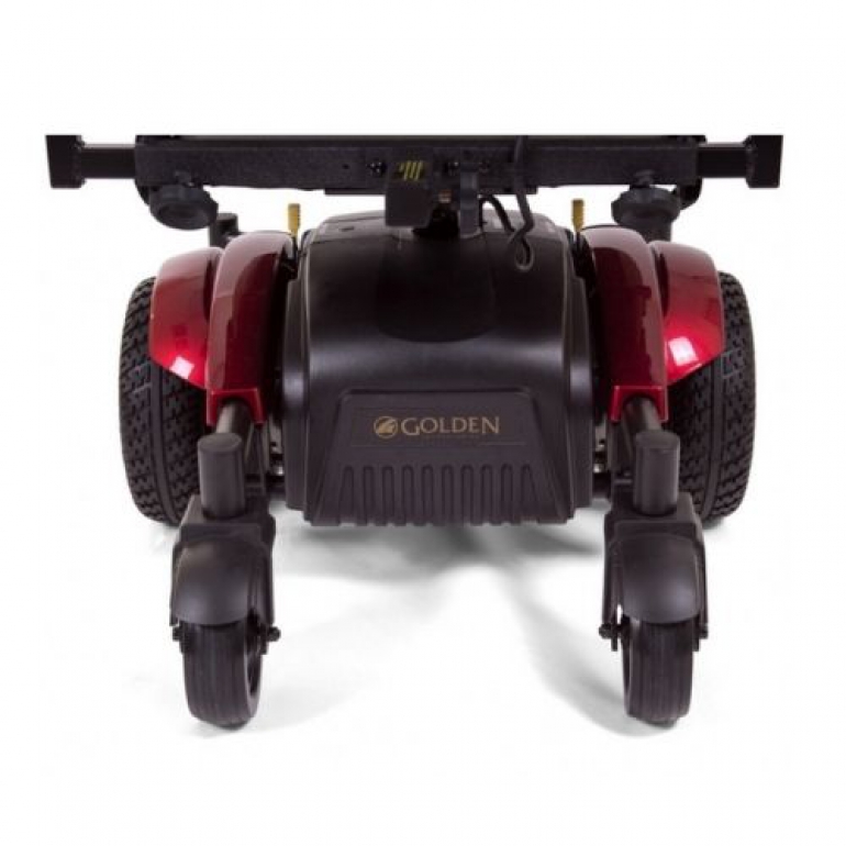 Image of the Golden Compass Sport Power Chair rear up close.