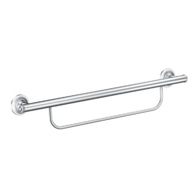 Image of the chrome Multi-Purpose Grab Bar with Towel Holder.