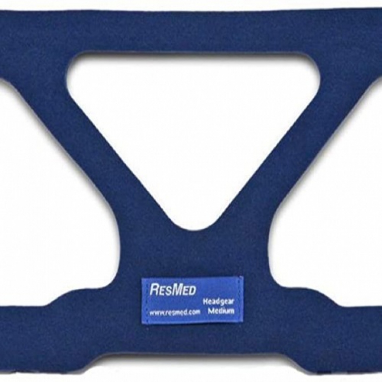 Image of the blue Universal Headgear on white background.