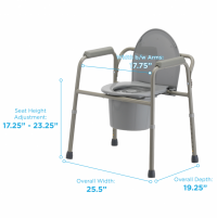 Image of the 3 in 1 Commode with specs written on it. thumbnail