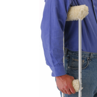 Image of the Nova Crutch Cover Set with man using crutch. thumbnail