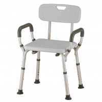 Image of the Nova grey bath seat with a back to it and arms. thumbnail