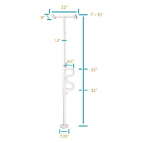 Image of Security Pole & Curve Bar with dimensions on it. thumbnail