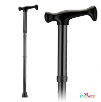 Image of the black Nova Ortho-Med Folding Travel Cane. thumbnail