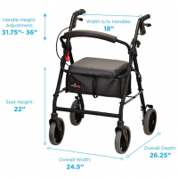 Image of the Zoom 22 Rolling Walker with specs. thumbnail