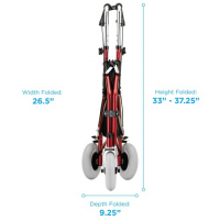 Image of the folded specs of the Traveler 3 Wheel Walker. thumbnail