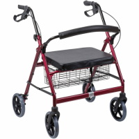 Image of the Bariatric Rollator with Padded Seat in Burgundy. thumbnail