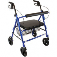 Image of blue Bariatric Rollator with Padded Seat. thumbnail