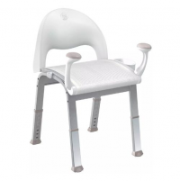 Image of mesh tub and shower seat with a back to it. thumbnail