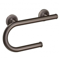 Image of the bronze multi-purpose grab bar with toilet paper holder. Product Image