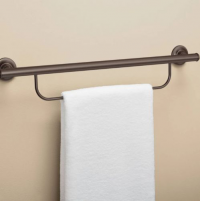 Image of the Multi-Purpose Grab Bar with Towel Holder on the wall. thumbnail