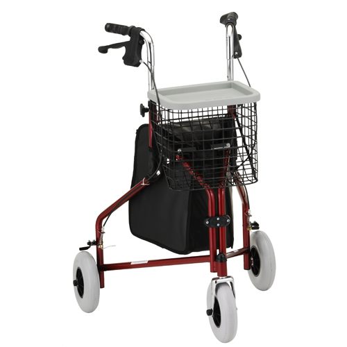 Traveler 3 Wheel Walker Red Image of the red Traveler 3 Wheel Walker.